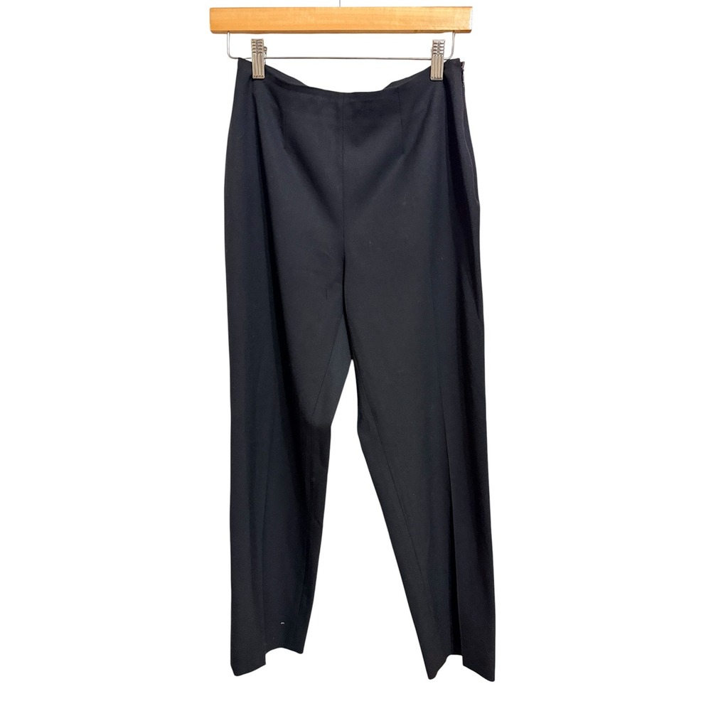 Quiet Luxury Piazza Sempione Audrey Wool Blend Tapered Black Pants IT 42